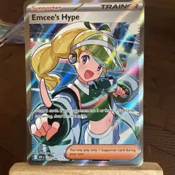 Emcee's Hype 220/182 Ultra Rare Holo Sv10: Destined Rivals Pokemon TCG NM/M - Image 1