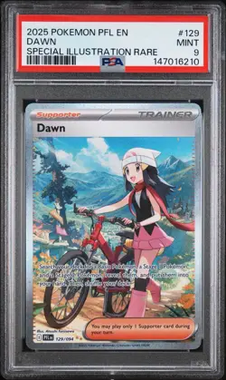 2025 POKEMON PFL EN-PHANTASMAL FLAMES SPECIAL ILLUSTRATION RARE #129 DAWN PSA 9 - Image 1