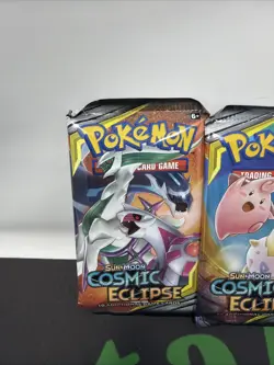 Pokemon TCG Sun & Moon Cosmic Eclipse Booster Pack Lot Of 3 Blastoise Piplup Art - Image 2