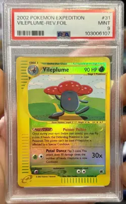 Pokemon TCG Vileplume Expedition Base Set Reverse Holo 031/165 PSA 9 2002 - Image 1