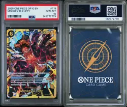 2025 One Piece Royal Blood OP10 Monkey.D.Luffy Secret Rare #OP10-118 PSA 10 - Image 3