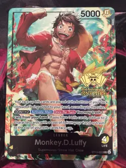 One Piece Monkey.D.Luffy 2nd Anniversary Tournament Stamped Promo ST13-004 - Image 1