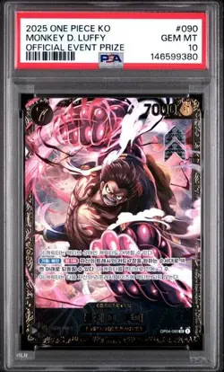 MONKEY.D.LUFFY OP04-090 1ST ANNIVERSARY One Piece KOREAN EVENT TOP PSA10 - Image 3