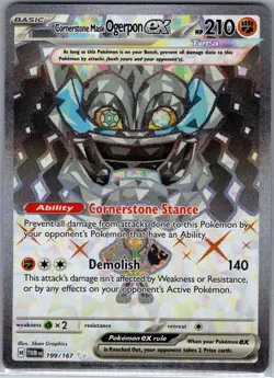 Cornerstone Mask Ogerpon ex 199/167 Twilight Masquerade - Pokemon Card - NM - Image 1