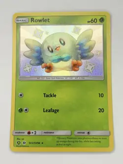 Pokemon Rowlet SHINY SV2/SV94 Hidden Fates Holo Foil Rare Card Mint - Image 1
