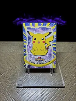VINTAGE 1999 TOPPS BLUE LABEL SERIES ONE NO. 25 PIKACHU TRADING CARD LP-NM!!! - Image 3