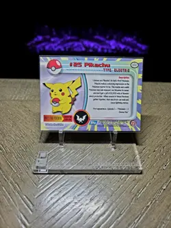 VINTAGE 1999 TOPPS BLUE LABEL SERIES ONE NO. 25 PIKACHU TRADING CARD LP-NM!!! - Image 4