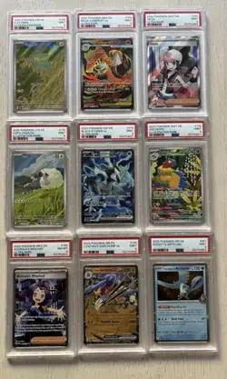 PSA Graded Pokemon TCG 9-Card Lot IR/UR Holo English 2024 Hilda Hop - Image 1