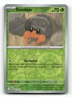 Dwebble 011/182 - Destined Rivals Reverse Holo - Pokemon Card NM/M - Image 1