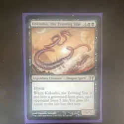 Wizards Kokusho the Evening Star Champions Kamigawa Rare Black Dragon Regular E… - Image 1