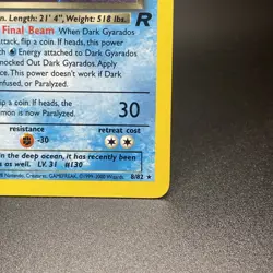 Dark Gyarados 8/82 Team Rocket Unlimited Edition Holo Pokemon TCG NM * SWIRL * - Image 4