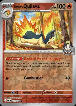 Ethan's Quilava 033/182 Common Destined Rivals Pokemon Reverse Holo Near Mint - Image 1