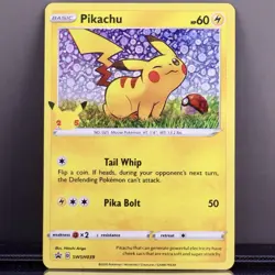 Pokemon Pikachu SWSH039 25th Anniversary Promo Holo LP 2020 - Image 1