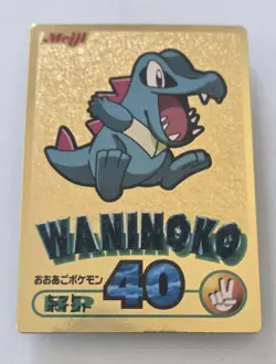 Pokemon Meiji Totodile Gold Foil Japanese Chocolate Promo Series 2000 Waninoko - Image 1