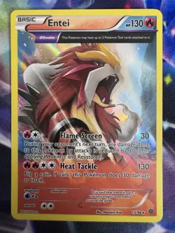 Pokemon Entei Holo Full Art XY Ancient Origins 15/98 LP - Image 1