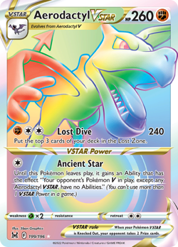 Aerodactyl VSTAR 199/196 Rainbow Rare Lost Origin Pokemon NM/M - Image 4