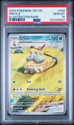 2024 POKEMON TEF EN-TEMPORAL FORCES ILLUSTRATION RARE #164 GROTLE PSA 10 - Image 1