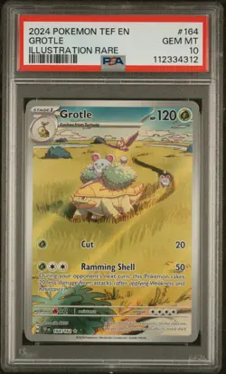 2024 POKEMON TEF EN-TEMPORAL FORCES ILLUSTRATION RARE #164 GROTLE PSA 10 - Image 1