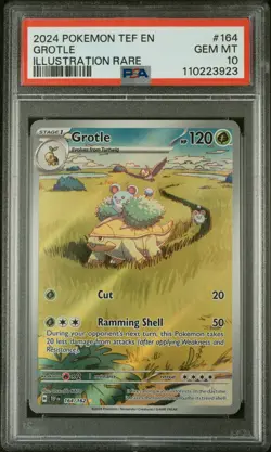 2024 POKEMON TEF EN-TEMPORAL FORCES ILLUSTRATION RARE #164 GROTLE PSA 10 - Image 1