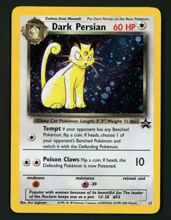 Dark Persian LP 17 - Holo Black Star Promo - Pokemon 2000 WOTC - Image 1