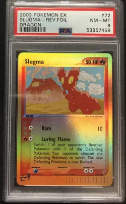 2003 Pokemon EX Slugma Reverse Foil Dragon Freshly Graded PSA-8 - ENN Cards - Image 1