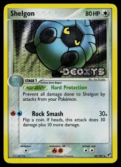 Pokemon Card - Shelgon Deoxys 45/107 Reverse Holo Uncommon Stamped - Image 1