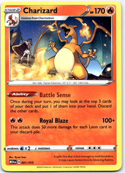 Pokemon TCG Charizard 001/015 McDonald's 2024 Regular Non Holo Rare Near Mint - Image 1