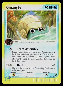 Pokemon Card - Omanyte Sandstorm 70/100 Reverse Holo Common - Image 1