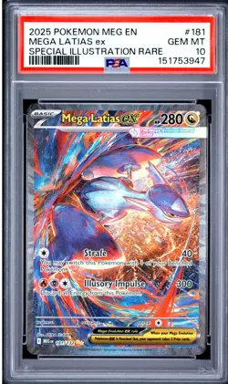 2025 Pokemon Mega Evolution 181 Mega Latios ex SIR PSA 10 Gem Mint - Image 1