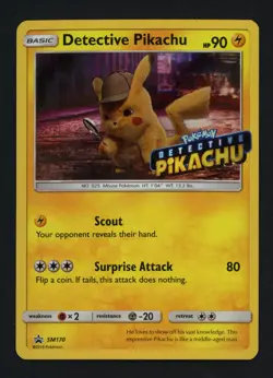 Detective SM170 Pikachu Stamped SM Promo Holofoil Pokemon TCG - Image 1