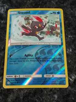 Sneasel 43/236 SM Cosmic Eclipse Pokemon Reverse Holo Foil Rare Nice! - Image 1