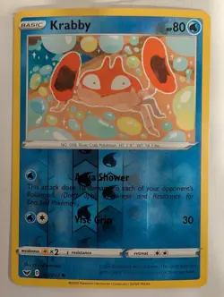 Krabby 042/202 Sword & Shield Base Pokemon Reverse Holo Foil Nice! - Image 1