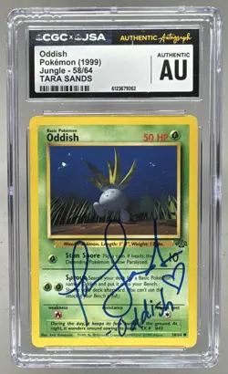 Oddish 1999 Pokemon Jungle #58/64 On Card Tara Sands Auto CGC AUTH - Image 1