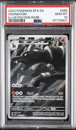 2024 POKEMON SFA EN-SHROUDED FABLE ILLUSTRATION RARE #066 HOUNDOOM PSA 10 - Image 1