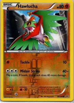 Pokemon TCG Hawlucha 39/108 Roaring Skies Rev Holo NM - Image 1