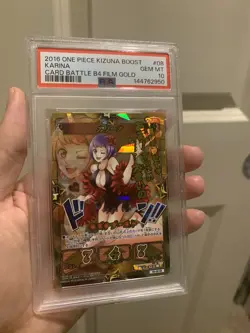 PSA 10 2016 ONE PIECE KIZUNA BOOST CARD BATTLE B4 FILM GOLD 08 KARINA - Image 1