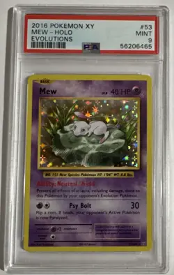 2016 Pokemon XY Evolutions 53/108 Mew Holo PSA 9 Mint - Image 2