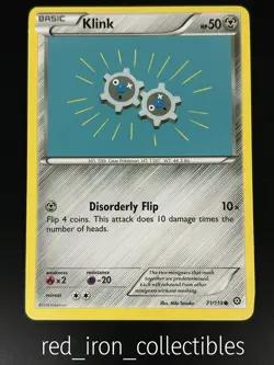 Klink 71/114 Common Steam Siege XY Pokemon Card 2016 - Image 1