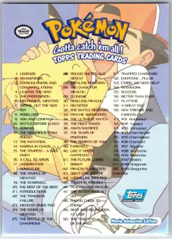 POKEMON TOPPS THE FIRST MOVIE TRADING CARDS CHECKLIST #72 NON HOLO NM - Image 2