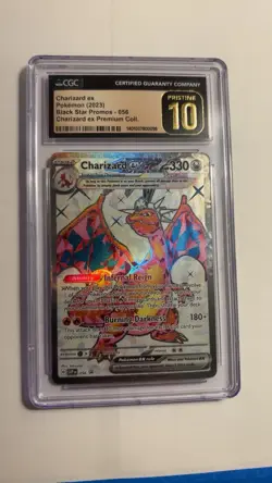 CGC Pristine 10 Charizard ex 056 SV Promo Cards Holo English 2023 330 HP - Image 1