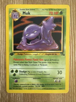 Muk - 28/62 - Pokemon Fossil 1st Edition Rare Card WOTC LP - Image 1