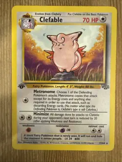 Pokemon TCG Clefable 17/64 Jungle 1st Edition Rare Card WOTC LP - Image 1