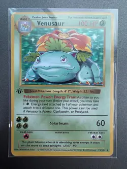 1999 1st Edition Venusaur Holo Rare 15/102 Base Set WOTC Vintage Pokemon Card - Image 1