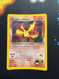 Pokemon TCG Rocket's Moltres Gym Heroes Holo Card 12/132 Unlimited Rare - Image 1