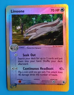 POKEMON Card Ruby & Sapphire REVERSE HOLO LINOONE 38/109 LP/EX Uncommon 2003! - Image 1