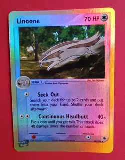 POKEMON Card Ruby & Sapphire REVERSE HOLO LINOONE 38/109 LP/EX Uncommon 2003! - Image 2