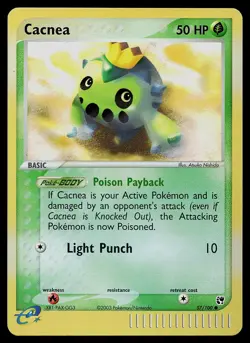 Pokemon Card - Cacnea Sandstorm 57/100 Reverse Holo Common - Image 1