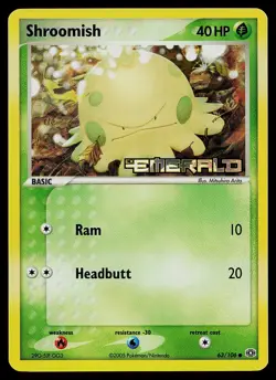 Pokemon Card - Shroomish Emerald 63/106 Reverse Holo Common Stamped - Image 1
