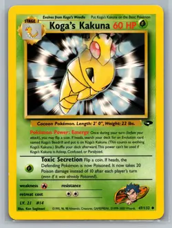 Koga's Kakuna Gym Challenge #047/132 Uncommon Pokemon Card - Image 1