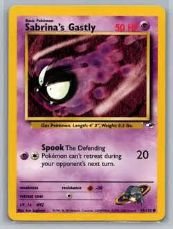 Sabrina's Gastly Gym Heroes #093/132 Common Pokemon Card - Image 1